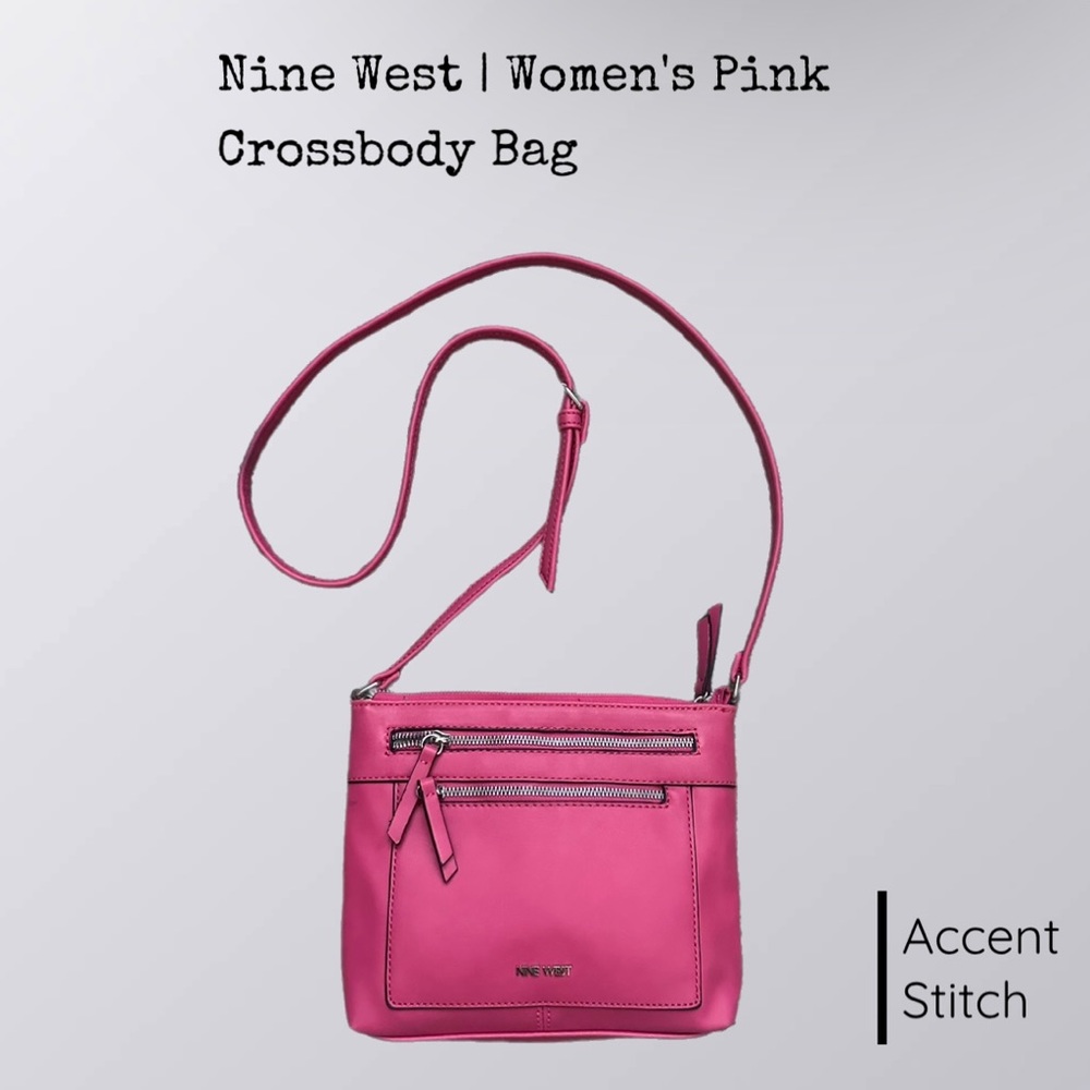 Nine West Bag | Women’s Pink Barbie Leather Crossbody Bag | Medium